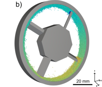 3D DEM Simulation of dry-mixing process calibrated with the GranuDrum instrument